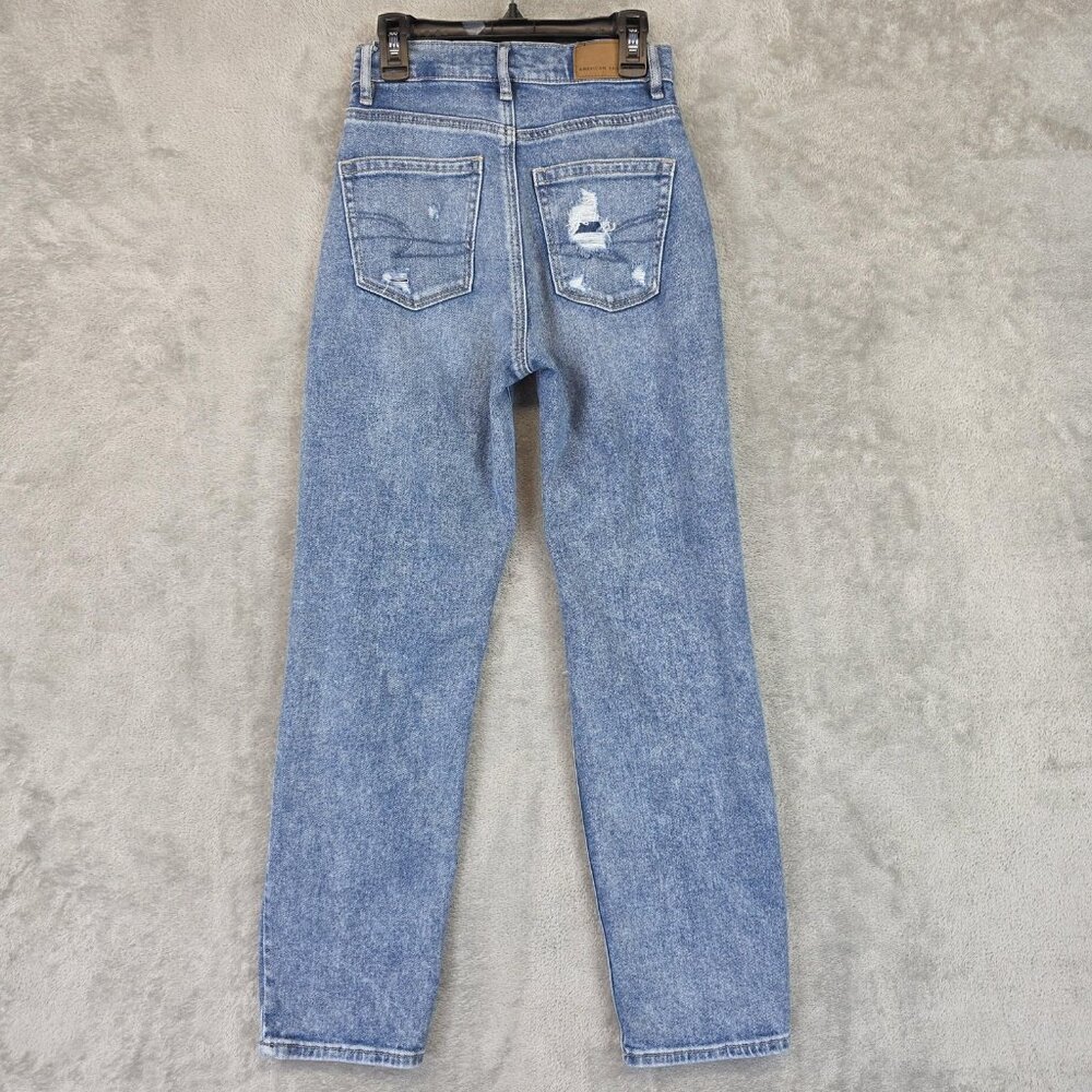 American Eagle Outfitters 90s Boyfriend Jeans Womens 000 High Rise Distressed - Picture 2 of 13